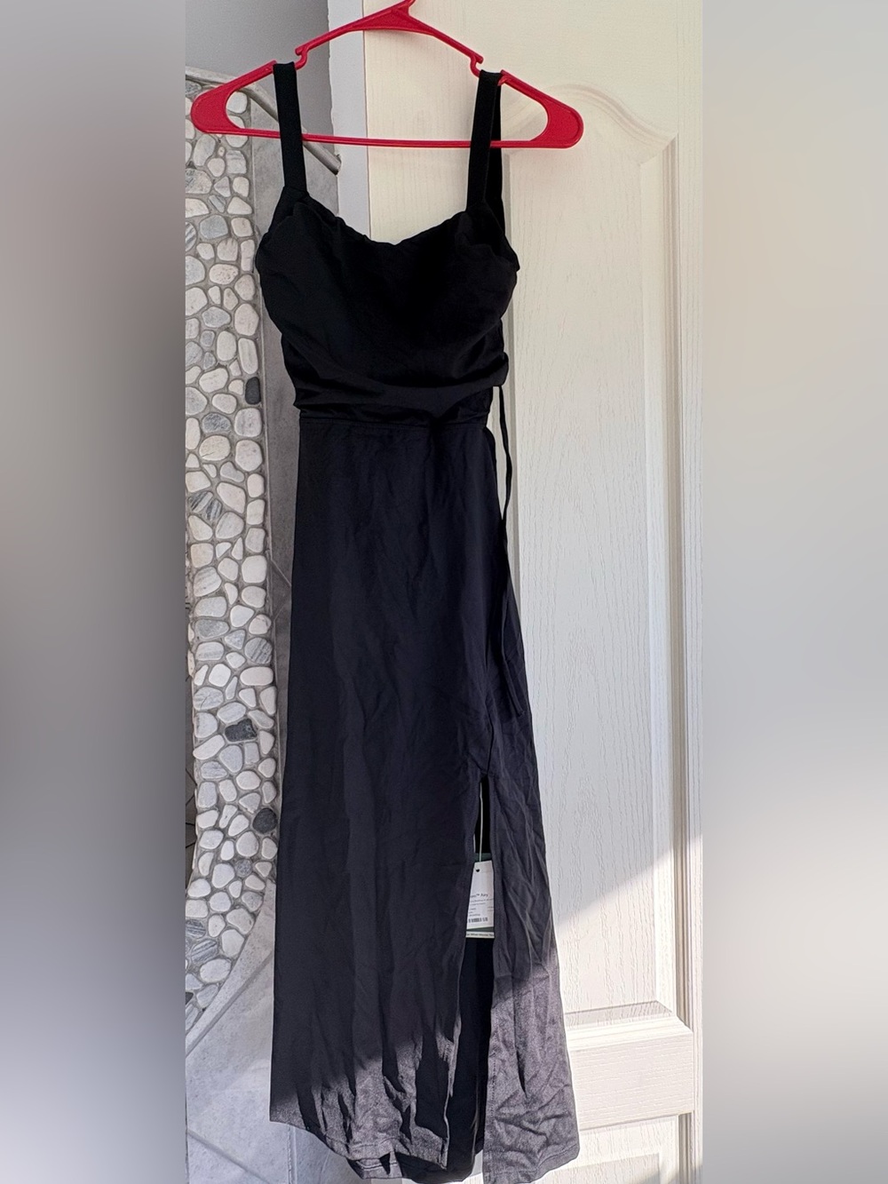 HALARA Black Midi Dress with Side Slit